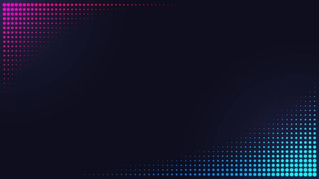 Halftone pattern banner pink and blue on dark backgroundのイラスト素材