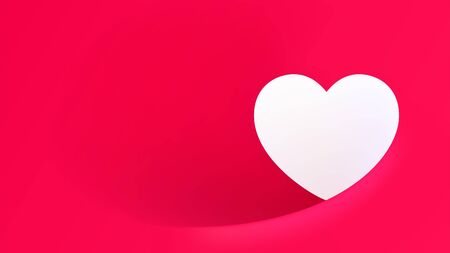 Heart shape white space border on red background valentineâs day conceptのイラスト素材