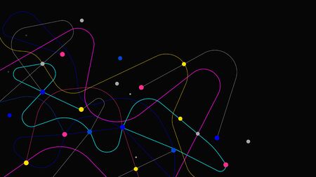 Digital geometric data network elements abstract background