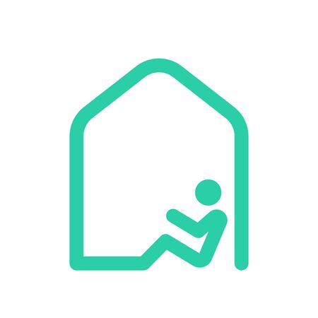 Stay home Stay safe logo sign icon quarantine concept vector backgroundのイラスト素材