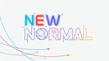 New normal global tech text letter wording concept dot line elementsのイラスト素材