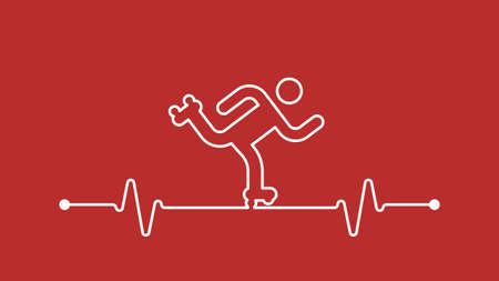 Skating exercise cardiogram heartbeat concepts icon sign symbol