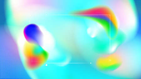 Fluid rainbow colorful dot line elements frame abstract background
