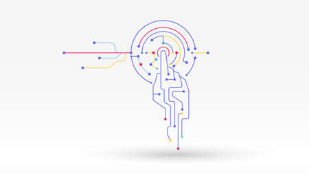 Future technologies system connecting hand click vector digital backgroundのイラスト素材