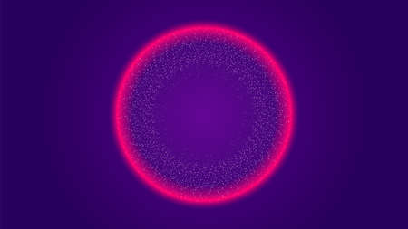 Circle particle tech dynamic wave red light halo abstract background