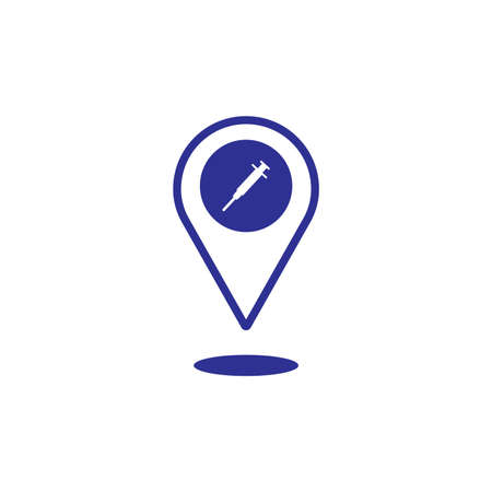 Vaccine location map navigation point icon sign symbolのイラスト素材
