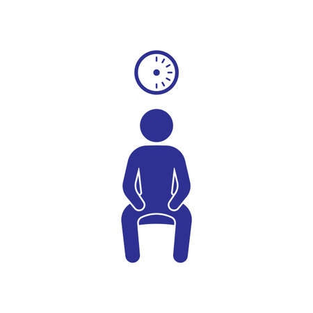Waiting for 30 mins post influenza vaccination icon signのイラスト素材