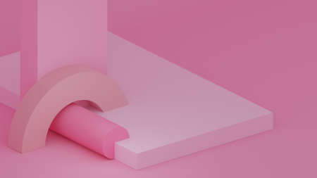 Minimal mock up installation abstract podium product display 3d render backgroundの写真素材