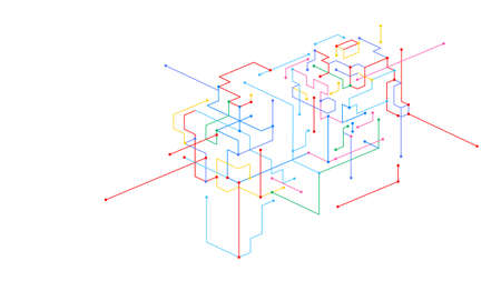 Blockchain connection digital tech concept backgroundのイラスト素材