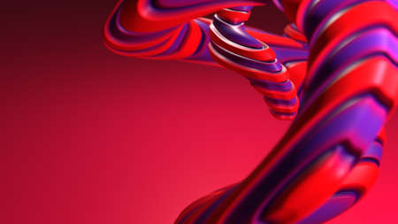 Abstract red purple future curve connection 3d rendering backgroundの写真素材