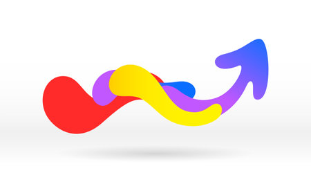 Arrow movement wave flow fluid abstract icon backgroundのイラスト素材