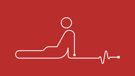 Upward yoga pose exercise cardiogram icon sign vector backgroundのイラスト素材