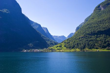Fiord in Norwayの写真素材