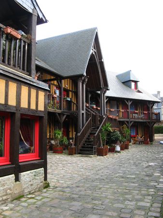 hotel in honfleur, normandy, franceの写真素材