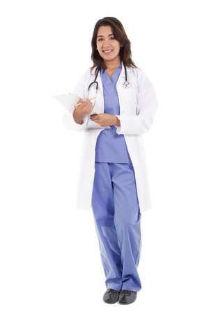 Stock image of female health care worker isolated on white backgroundの写真素材