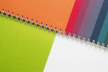 Stock image of colorful swatch book with green colour selectedの写真素材