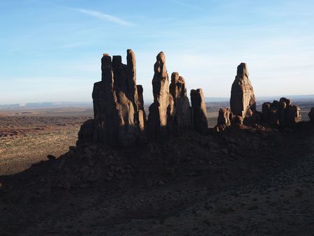 Desert southwest landscape with buttes in Monument Valley, Utah.の写真素材