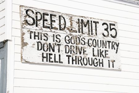 Funny small town speed limit sign.の写真素材