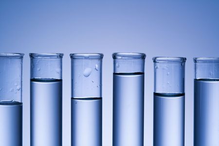 Test tubes with blue tint.の写真素材