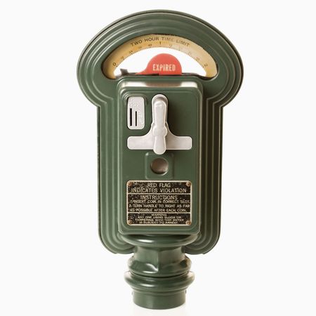 Parking meter with expired warning.の写真素材