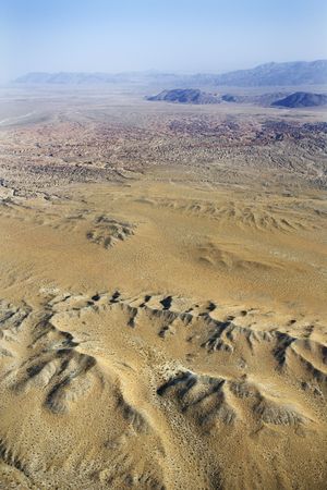 Aerial view of mountainous  desert landscape.の写真素材