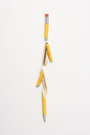 Pencil broken in several places.の写真素材