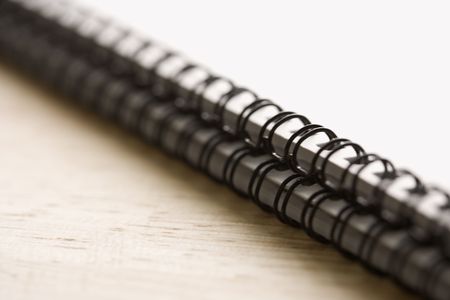 Two spiral bound notebooks with selective focus.の写真素材
