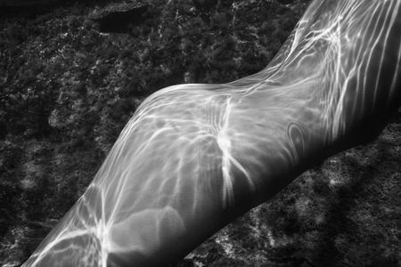 Caucasian young  female body underwater.の写真素材