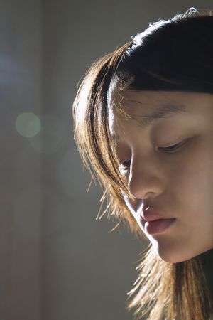 Portrait of pretty young Asian woman.の写真素材