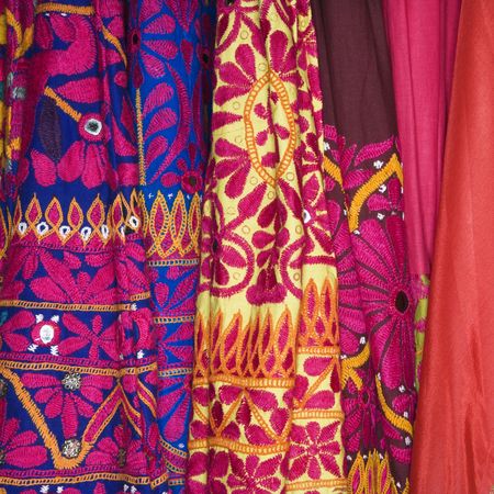 Close up of colorful fabric.