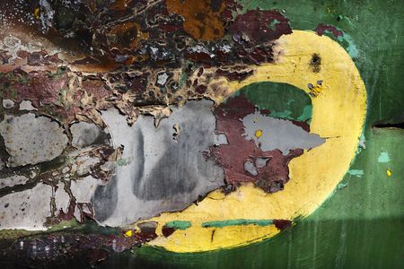 Close-up of old abandoned and rusted car.の写真素材