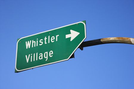 Sign for Whistler Village.の写真素材