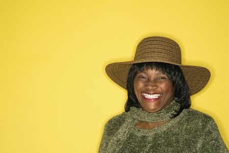 African-American  mid-adult woman  portrait smiling.の写真素材
