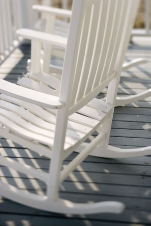 Rocking chairs on porch.の写真素材