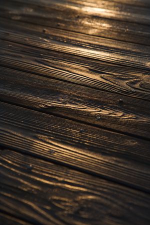 Sunset reflected on wood.の写真素材