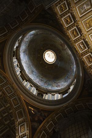 Interior of St. Peter's Basilica in Rome, Italy.のeditorial素材