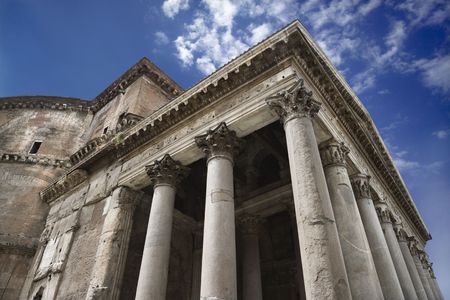 Pantheon exterior in Rome, Italy.の写真素材