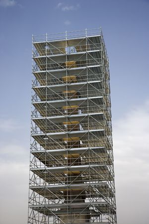 Scaffolding around structure in Rome, Italy.