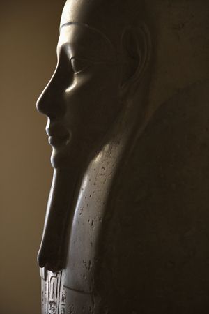 Profile of Egyptian sarcophagus in the Vatican Museum, Rome, Italy.