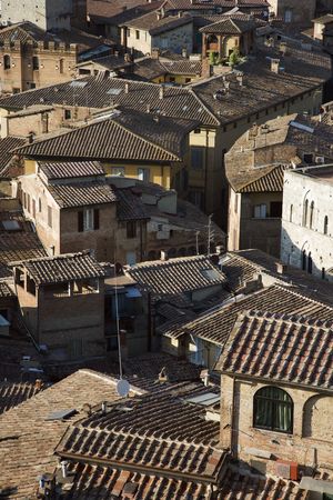 Terra cotta rooftops, Siena, Italy.の写真素材