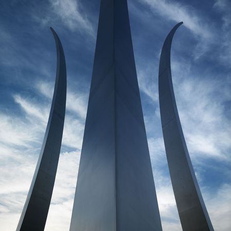 Three spires of Air Force Memorial in Arlington, Virginia, USA.の写真素材