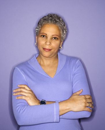 African American mature adult female portrait.の写真素材