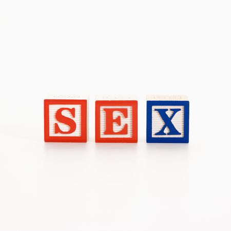 Alphabet toy building blocks spelling the word .の写真素材