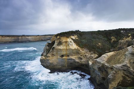 Rocky landscape as seen from Great Ocean Road in Australia.