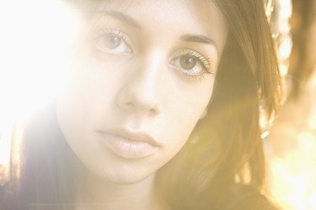 Portrait of pretty young Caucasian woman.の写真素材