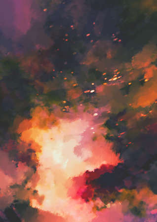 Fantastic red blood watercolor texture backgroundの写真素材