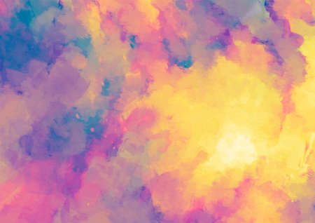 Fantastic yellow glitter watercolor oozing texture backgroundの写真素材