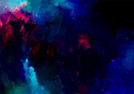 Fantastic textured background of red and purple glitter jewels glowing in the darkの写真素材