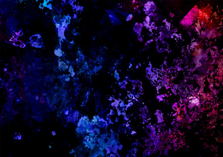 Fantastic textured background of red and purple glitter jewels glowing in the darkの写真素材