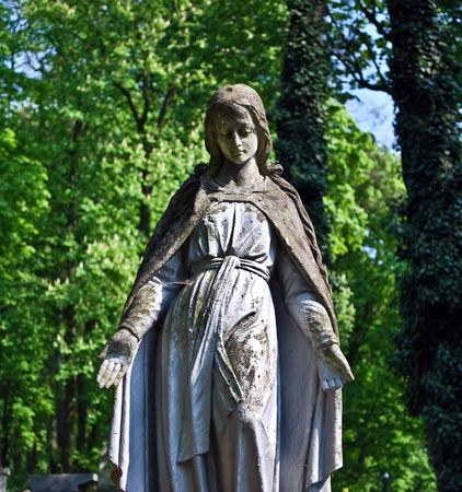 Statue at the Lychakov cemetery, Lviv, Ukraineの写真素材
